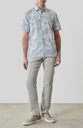 Chemise tissée pour homme par Robert Barakett | RB61256 Stratford Sarcelle Poussiéreuse | Boutique Vvög, vêtements mode pour homme et femme