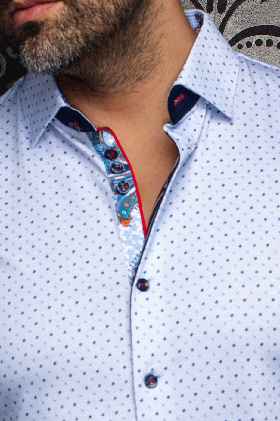 Chemise manches longues en Knit pour homme par Au Noir | OPTIMUS Blanc Bleu | Machemise.ca, inventaire complet de la marque Au Noir