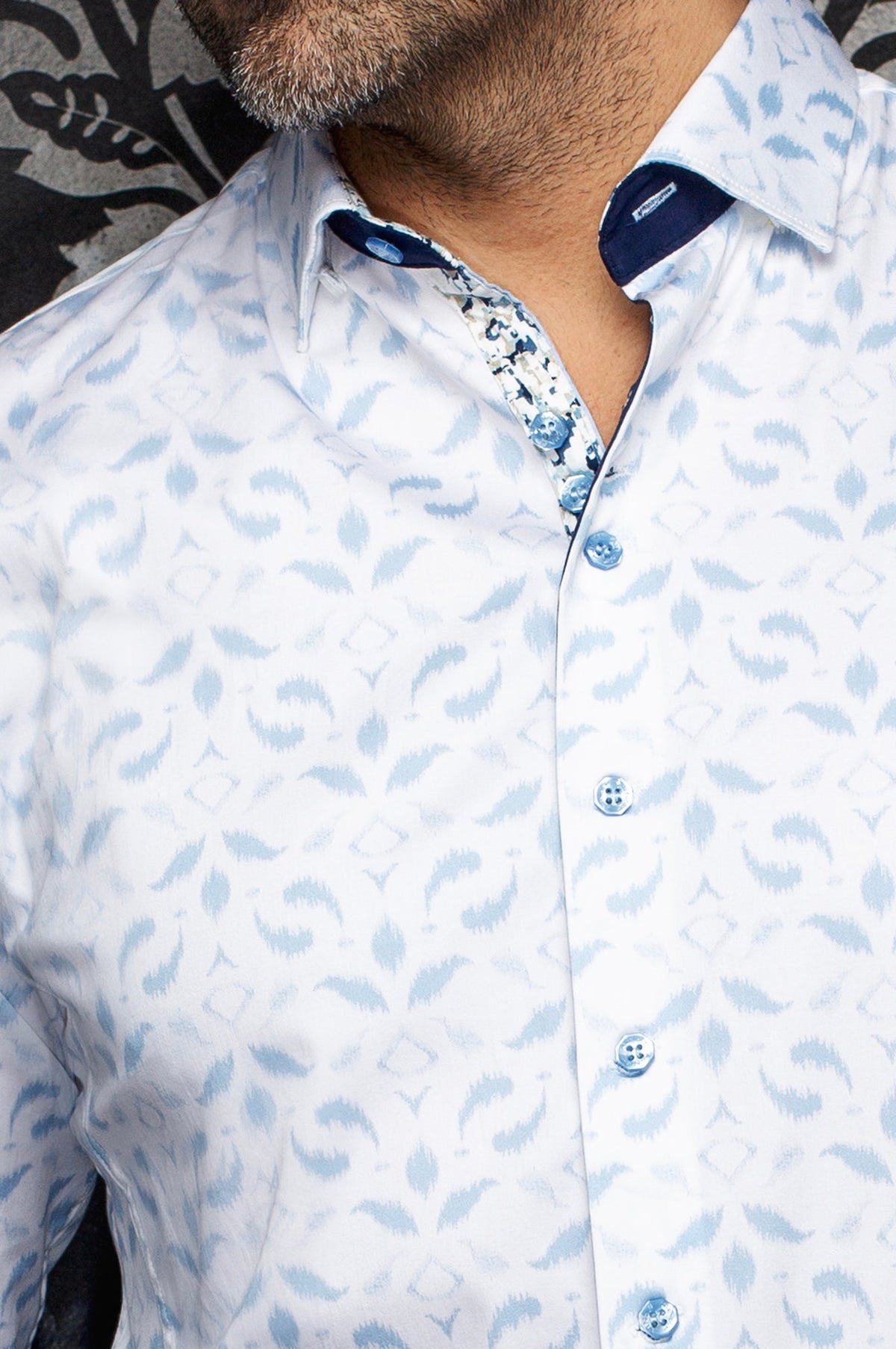 Chemise manches longues en coton extensible pour homme par Au Noir | LISBON Crème | Machemise.ca, inventaire complet de la marque Au Noir