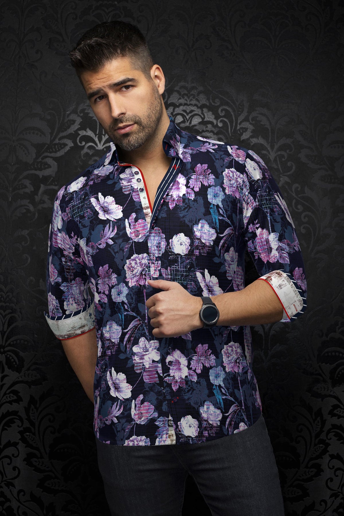 Chemise manches longues pour homme par Au Noir | PEYLON Violet | Machemise.ca, inventaire complet de la marque Au Noir