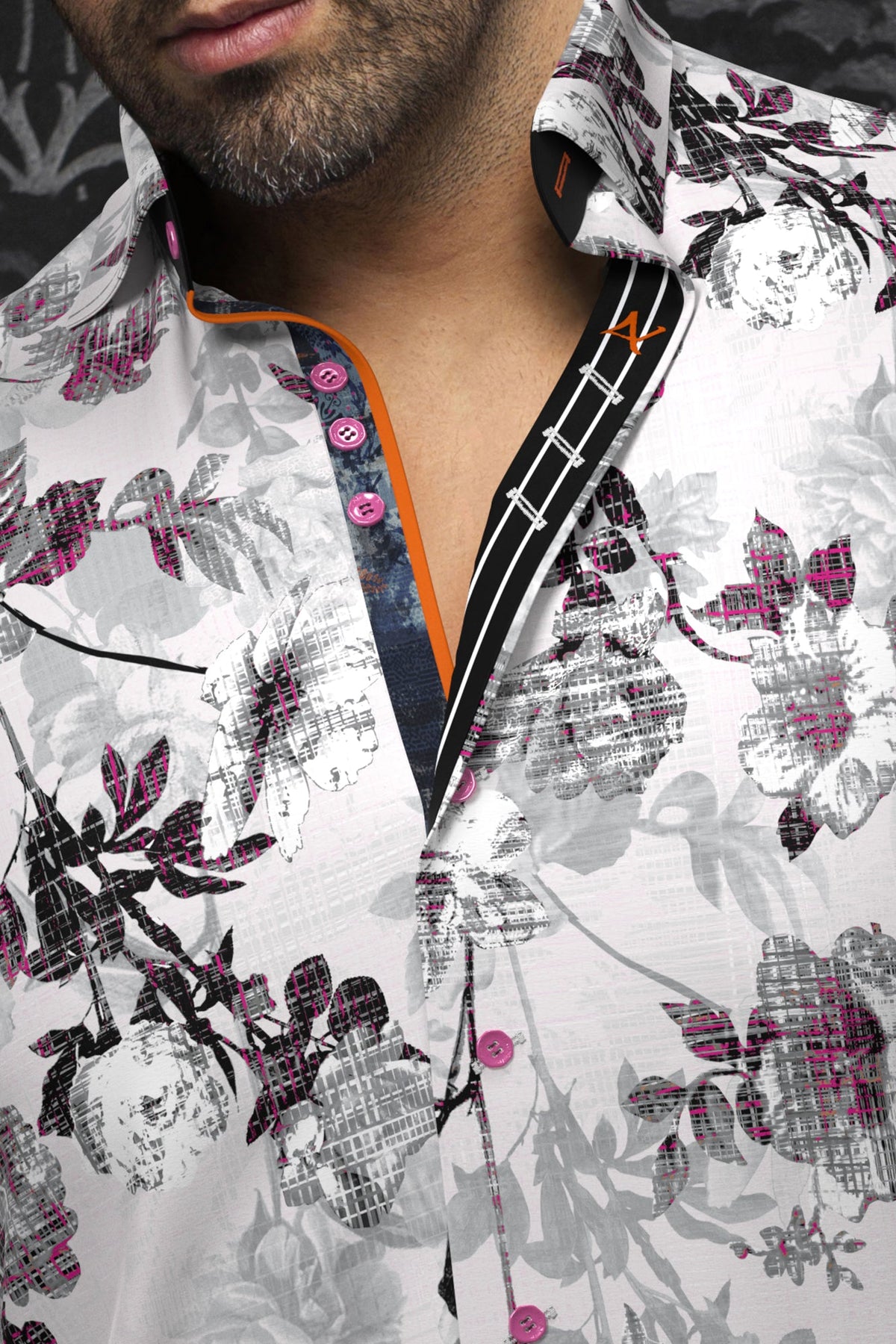 Chemise manches longues pour homme par Au Noir | PEYLON Blanc Rose | Machemise.ca, inventaire complet de la marque Au Noir