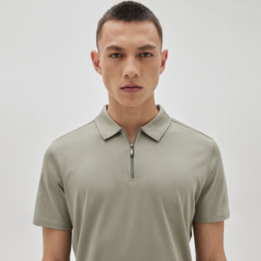 Polo avec fermeture éclair pour homme par Robert Barakett | Georgia RB01030 Shadow Coral | Machemise.ca, vêtements mode pour hommes