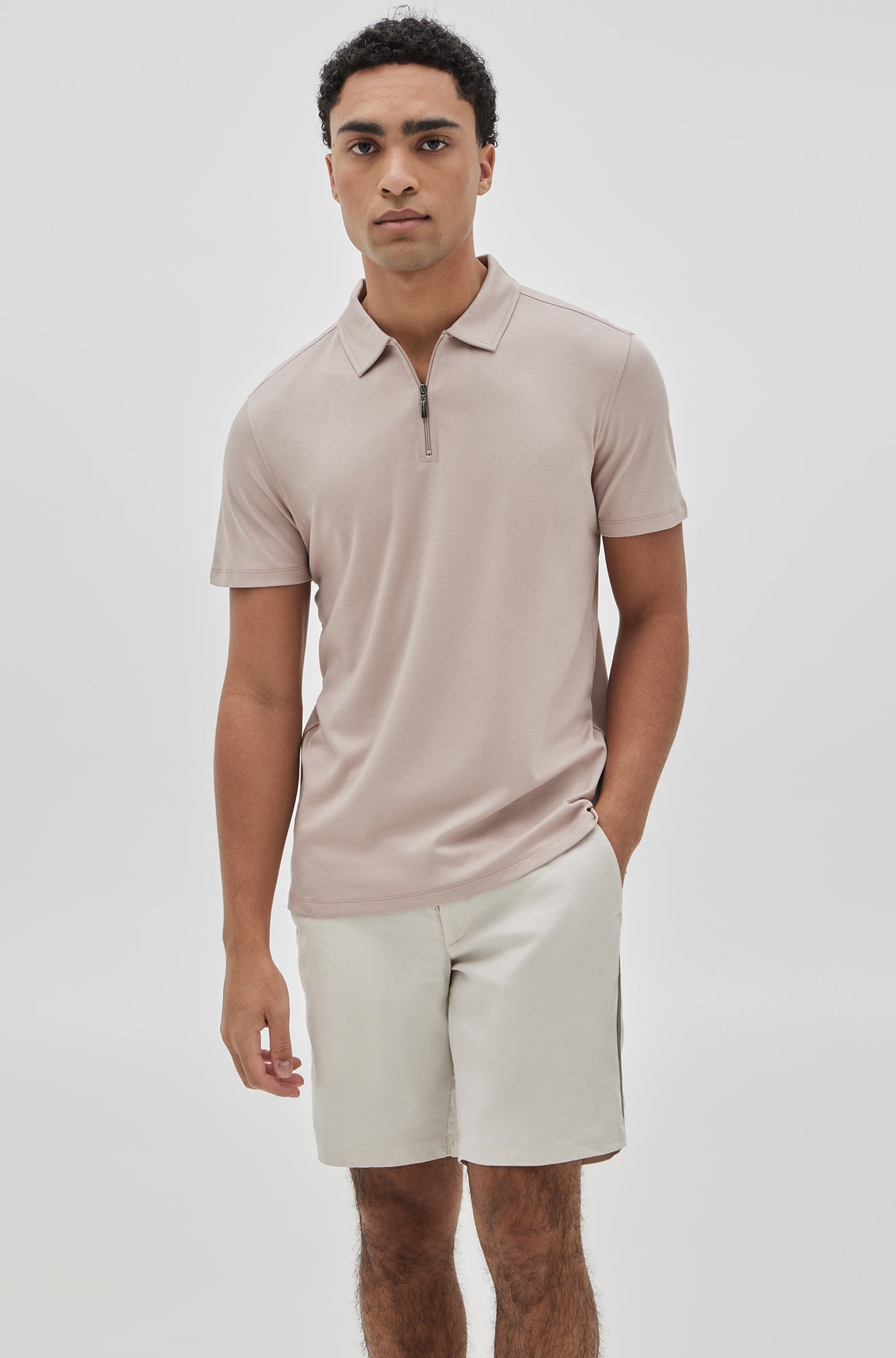 Polo avec fermeture éclair pour homme par Robert Barakett | Georgia RB01030 Corail Ombré | Machemise.ca, vêtements mode pour hommes