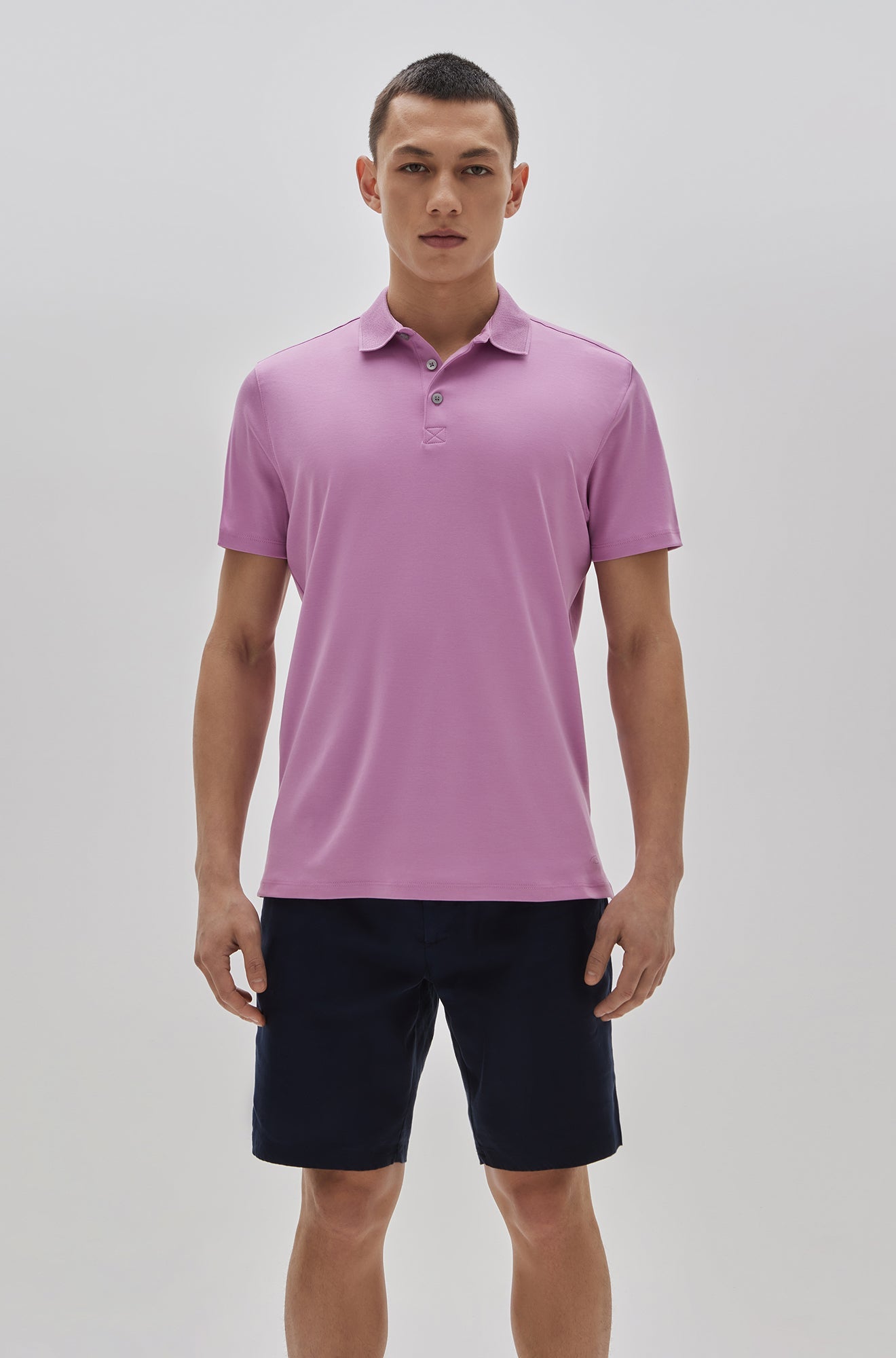 Polo col ouvert pour homme par Robert Barakett | Georgia RB11016 Fuchsia | Boutique Vvög, vêtements mode pour homme et femme