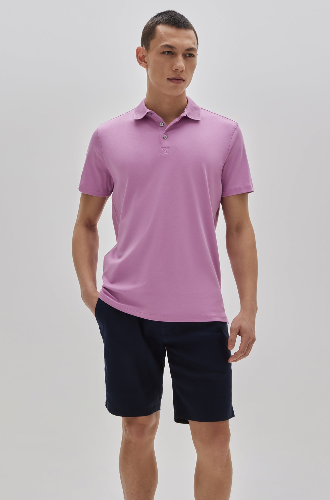 Polo col ouvert pour homme par Robert Barakett | Georgia RB11016 Fuchsia | Boutique Vvög, vêtements mode pour homme et femme