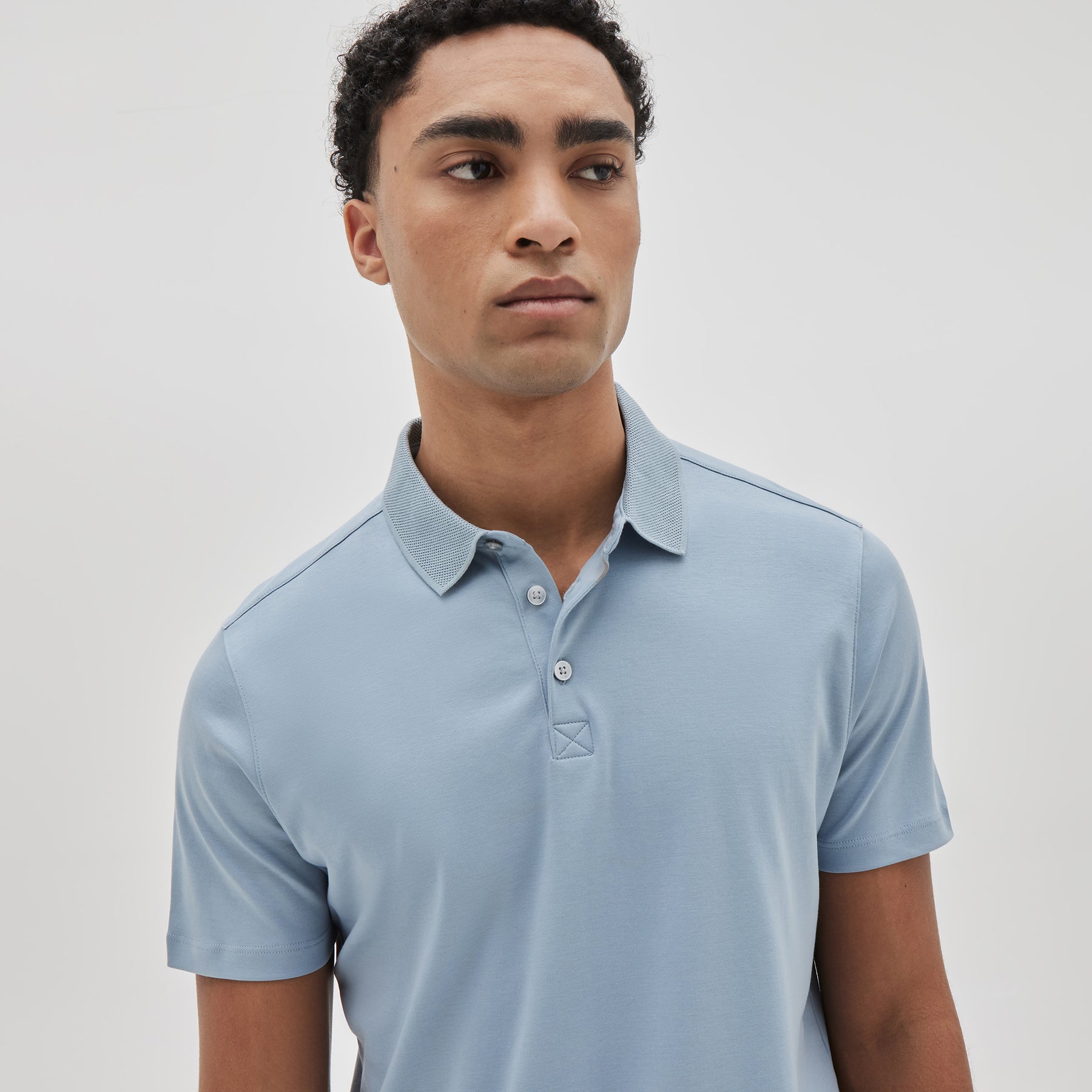 Polo manches courtes honeycomb pour homme par Robert Barakett | Georgia RB11016 Pale Bleu | Machemise.ca, vêtements mode pour hommes
