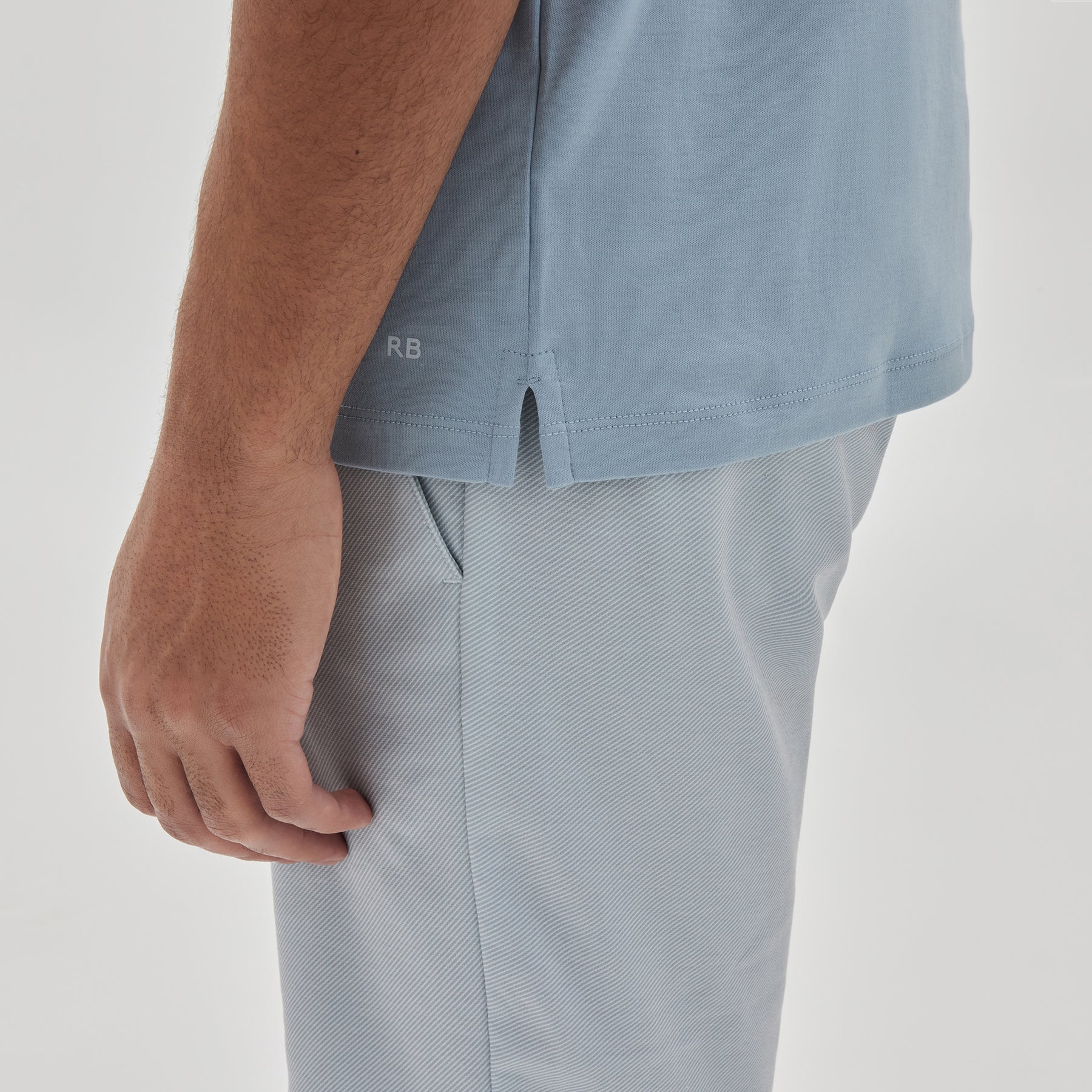 Polo manches courtes honeycomb pour homme par Robert Barakett | Georgia RB11016 Pale Bleu | Machemise.ca, vêtements mode pour hommes