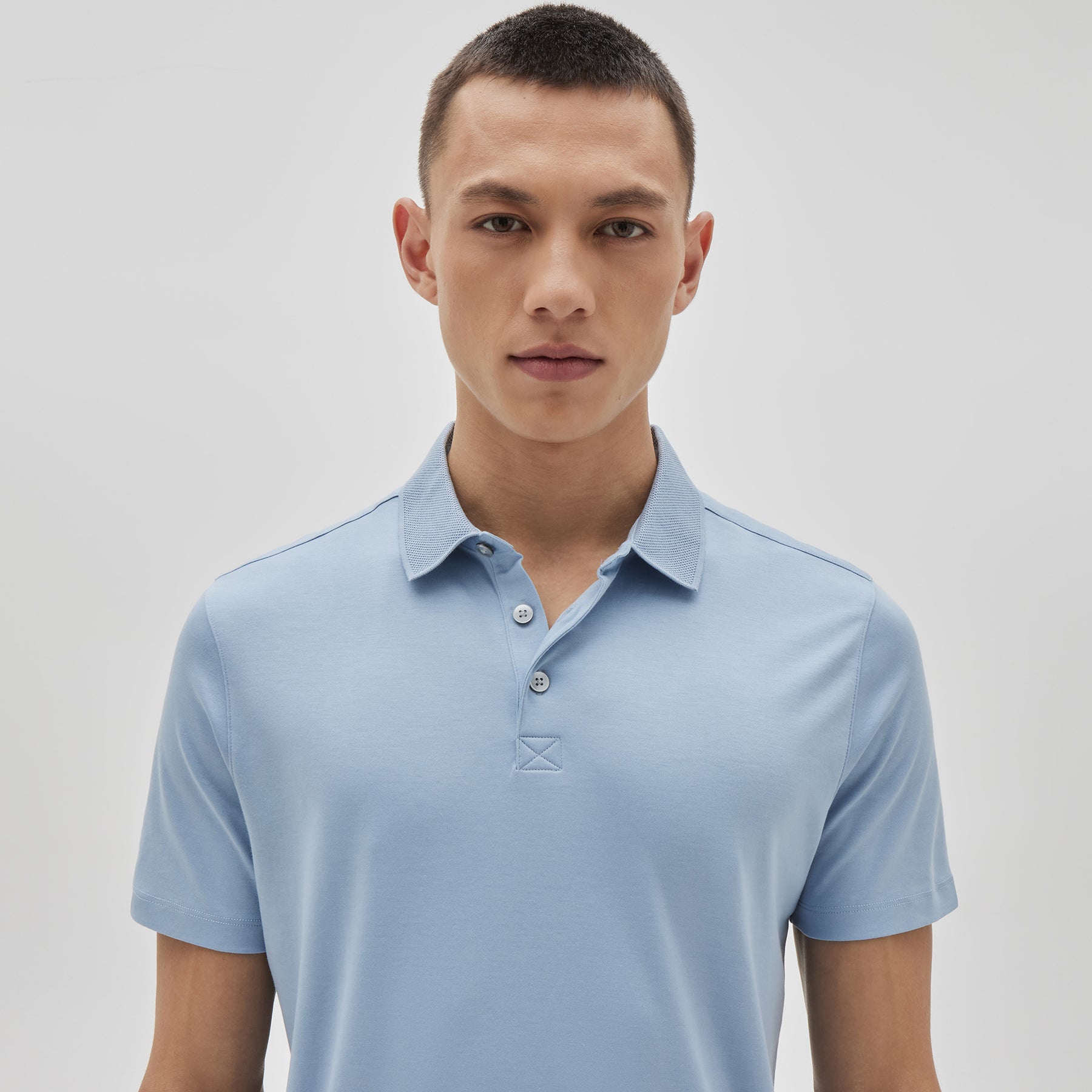 Polo manches courtes honeycomb pour homme par Robert Barakett | Georgia RB11016 Soft Chambray | Machemise.ca, vêtements mode pour hommes