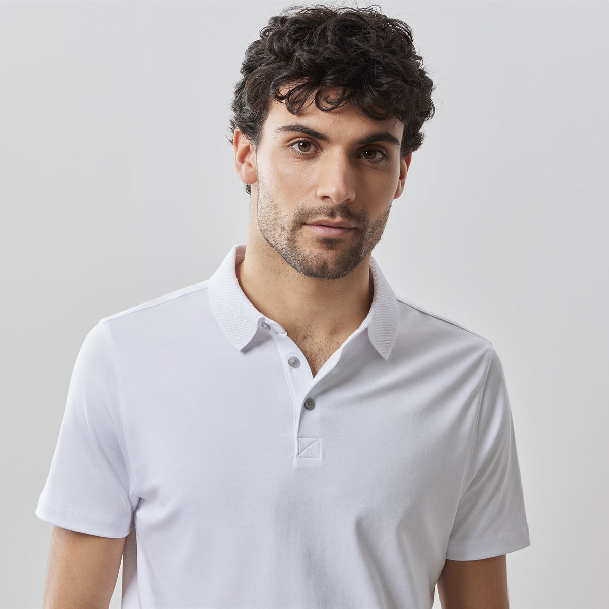 Polo col ouvert pour homme par Robert Barakett | Georgia RB11016 Blanc | Boutique Vvög, vêtements mode pour homme et femme