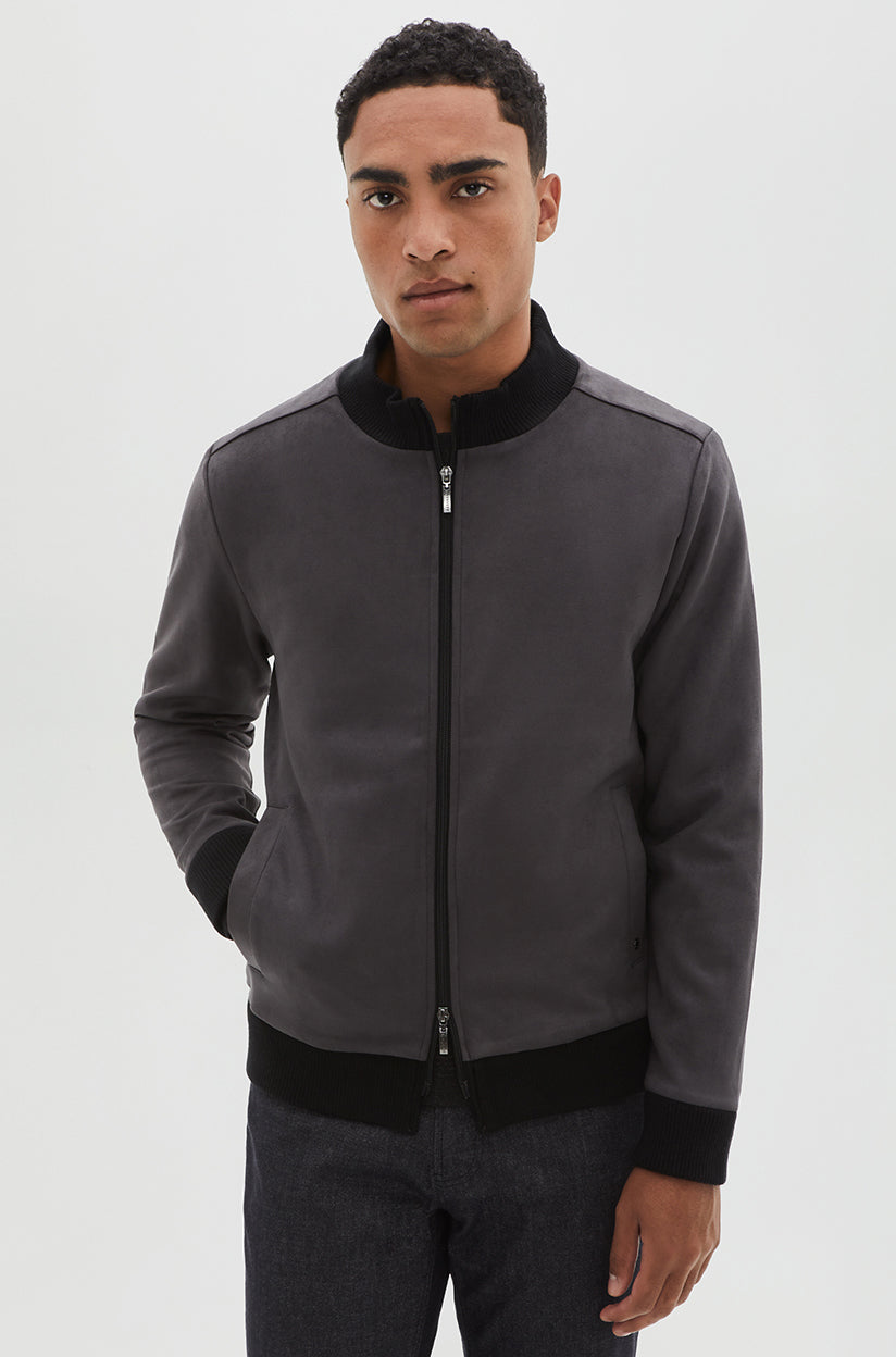 Veste en suède synthétique pour homme par Robert Barakett | Lachine RB12046 Fumée | Machemise.ca, vêtements mode pour hommes