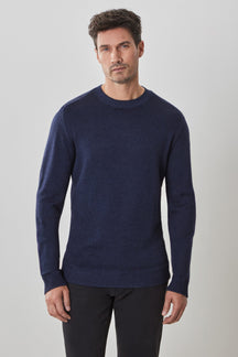 Chandail M.L. col rond pour homme par Robert Barakett | RB32345 Bertona Marine | Machemise.ca, vêtements mode pour hommes