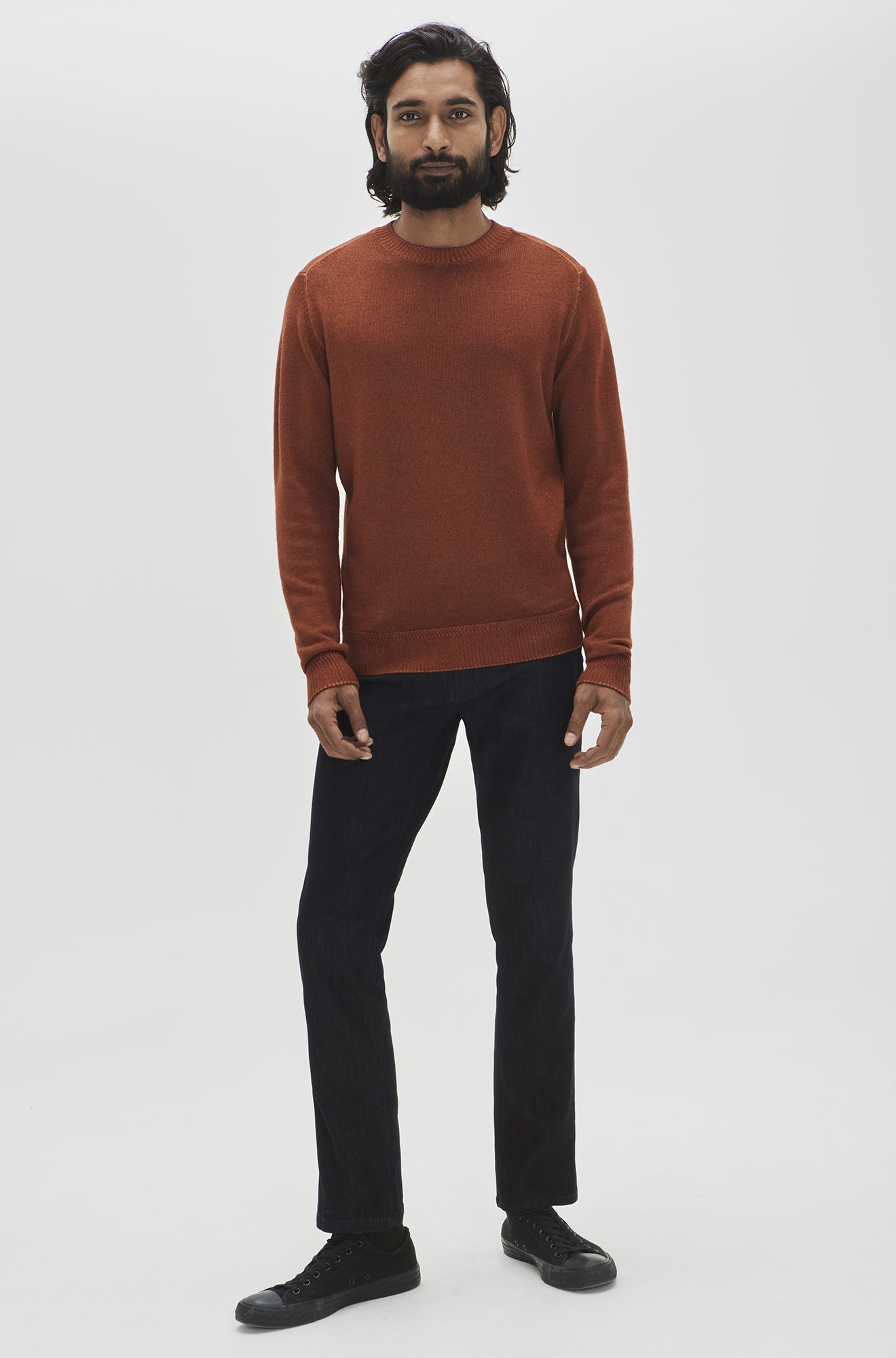 Chandail col rond pour homme par Robert Barakett | Bertona RB32345 Orange | Machemise.ca, vêtements mode pour hommes