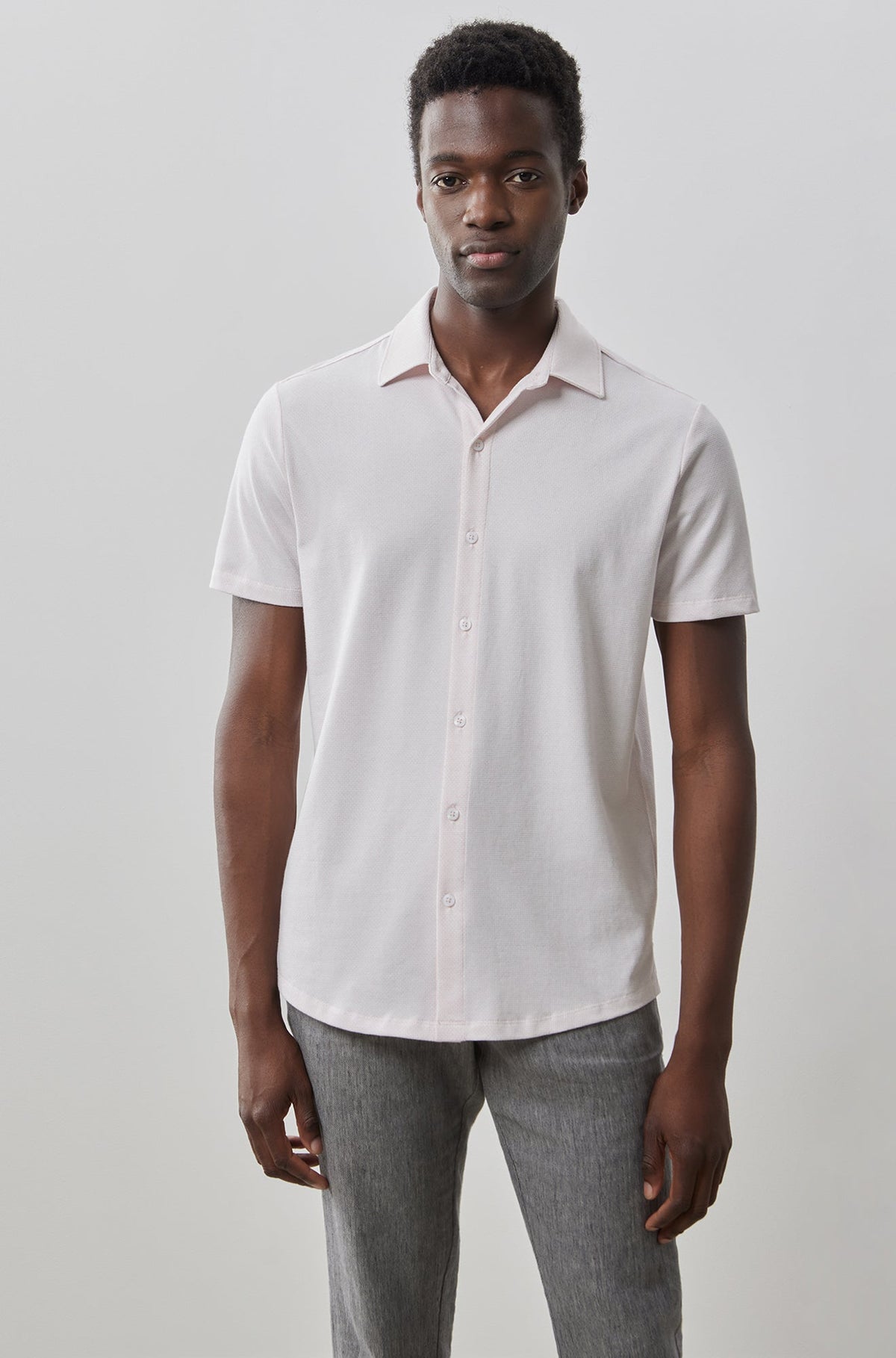 Chemise en tricot à manches courtes pour homme par Robert Barakett | RB41090 Keyes Brouillard Rose | Machemise.ca, vêtements mode pour hommes