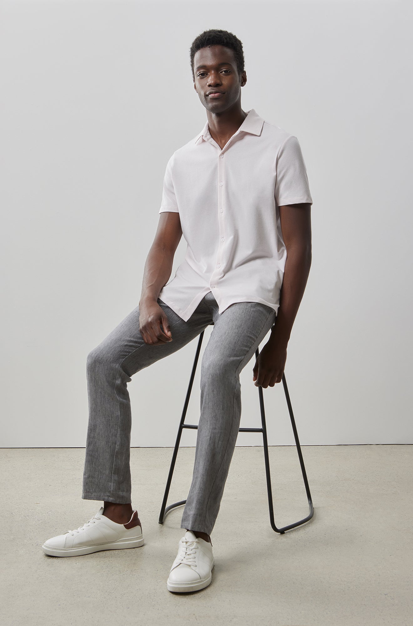 Chemise en tricot à manches courtes pour homme par Robert Barakett | RB41090 Keyes Brouillard Rose | Machemise.ca, vêtements mode pour hommes