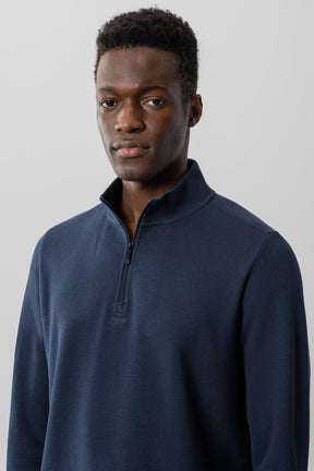 Chandail manches longues avec zip pour homme par Robert Barakett | Karuna RB41462 Bleu Marine | Boutique Vvög, vêtements mode pour homme et femme
