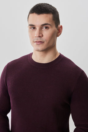 Chandail à manches longues col rond pour homme par Robert Barakett | Watertown RB41569 Bordeaux | Machemise.ca, vêtements mode pour hommes