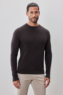 Chandail à manches longues col rond pour homme par Robert Barakett | Watertown RB41569 Brun | Machemise.ca, vêtements mode pour hommes