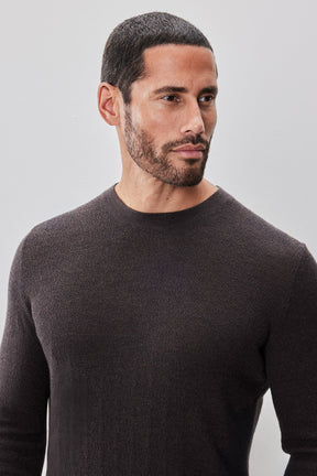 Chandail à manches longues col rond pour homme par Robert Barakett | Watertown RB41569 Brun | Machemise.ca, vêtements mode pour hommes