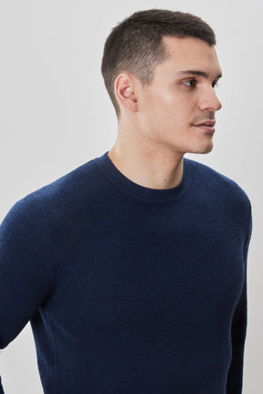 Chandail à manches longues col rond pour homme par Robert Barakett | Watertown RB41569 Bleu Foncé | Machemise.ca, vêtements mode pour hommes