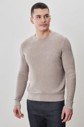Chandail à manches longues col rond pour homme par Robert Barakett | Watertown RB41569 Taupe | Machemise.ca, vêtements mode pour hommes