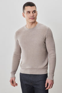 Chandail à manches longues col rond pour homme par Robert Barakett | Watertown RB41569 Taupe | Machemise.ca, vêtements mode pour hommes