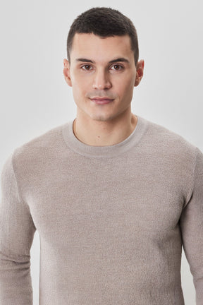 Chandail à manches longues col rond pour homme par Robert Barakett | Watertown RB41569 Taupe | Machemise.ca, vêtements mode pour hommes