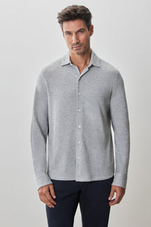Chemise en tricot à manches courtes pour homme par Robert Barakett | RB51070 Dobston Gris Clair | Machemise.ca, vêtements mode pour hommes