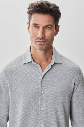 Chemise en tricot à manches courtes pour homme par Robert Barakett | RB51070 Dobston Gris Clair | Machemise.ca, vêtements mode pour hommes