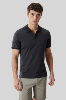 Polo avec fermeture zippée pour homme par Robert Barakett | Whistler RB51084 Noir | Machemise.ca, vêtements mode pour hommes