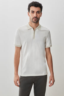 Polo avec fermeture zippée pour homme par Robert Barakett | Whistler RB51084 Blanc | Machemise.ca, vêtements mode pour hommes