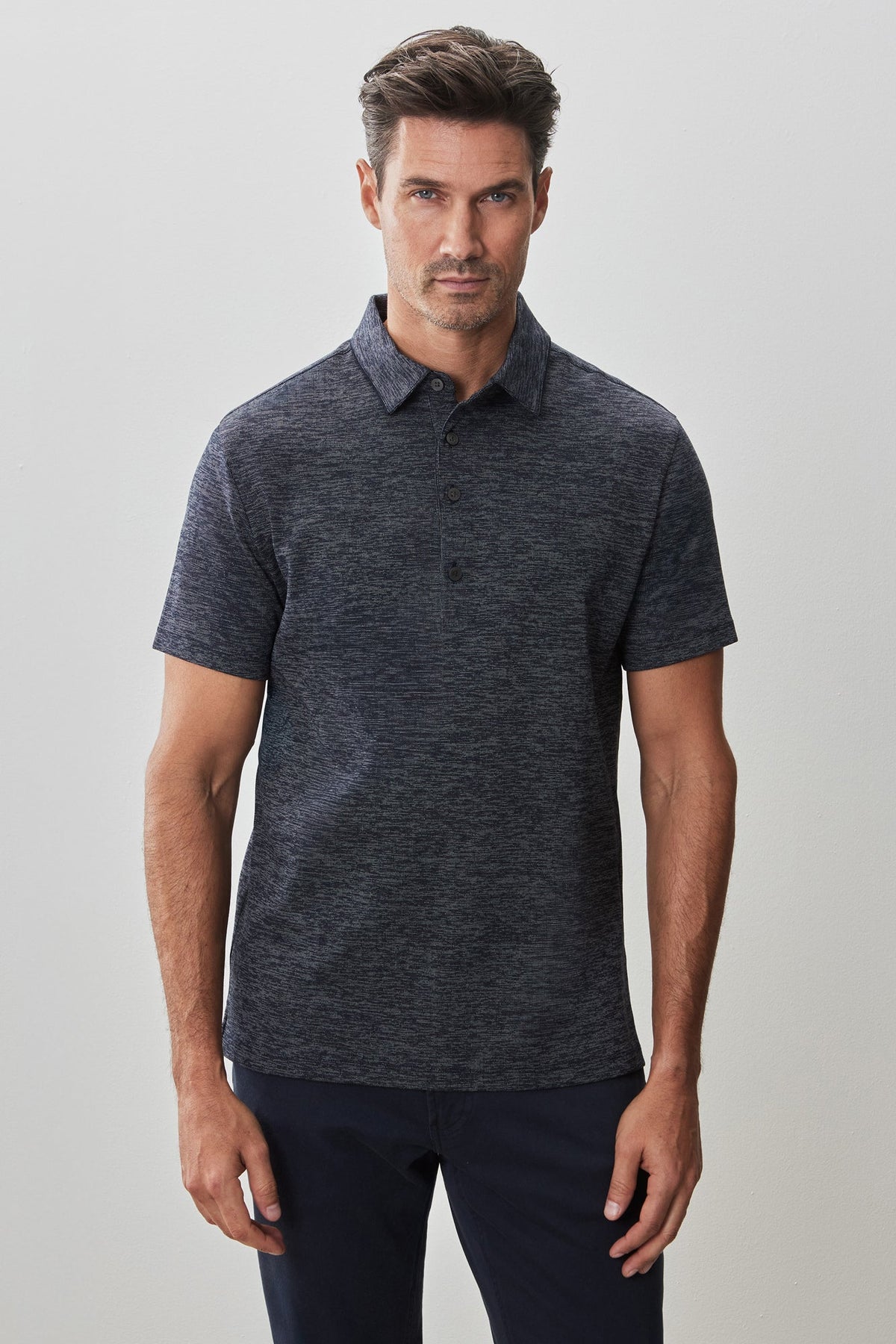 Polo pour homme par Robert Barakett | Duke RB51110 Bleu Marine | Machemise.ca, vêtements mode pour hommes