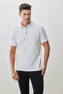 Polo à col imprimé pour homme par Robert Barakett | RB51111 Baytide Blanc | Machemise.ca, vêtements mode pour hommes