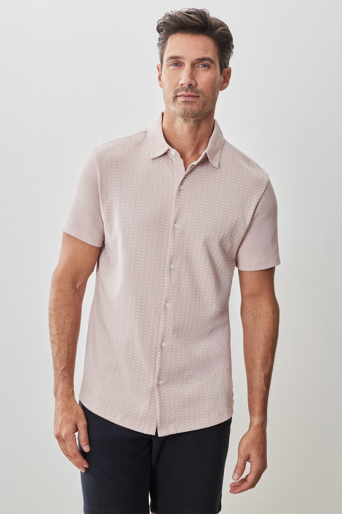 Chemise en tricot pour homme par Robert Barakett | RB51113 Booker Corail | Machemise.ca, vêtements mode pour hommes