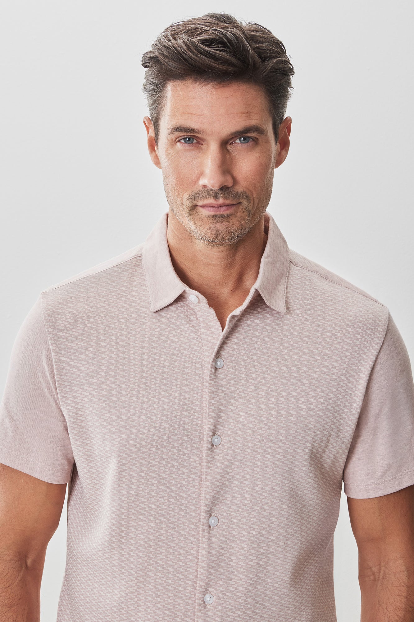 Chemise en tricot pour homme par Robert Barakett | RB51113 Booker Corail | Machemise.ca, vêtements mode pour hommes