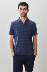 Polo à col ouvert pour homme par Robert Barakett | RB51124 Duval Bleu Marine | Machemise.ca, vêtements mode pour hommes
