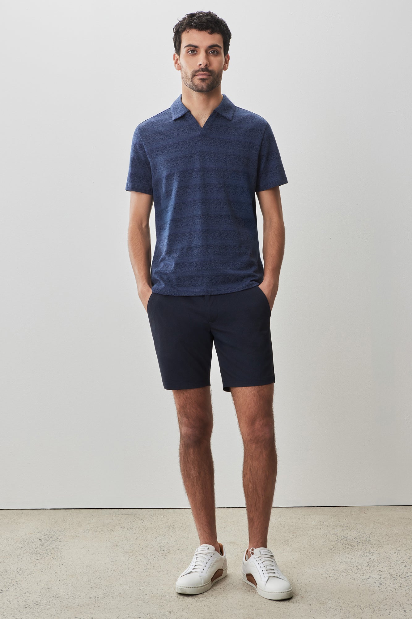 Polo à col ouvert pour homme par Robert Barakett | RB51124 Duval Bleu Marine | Machemise.ca, vêtements mode pour hommes