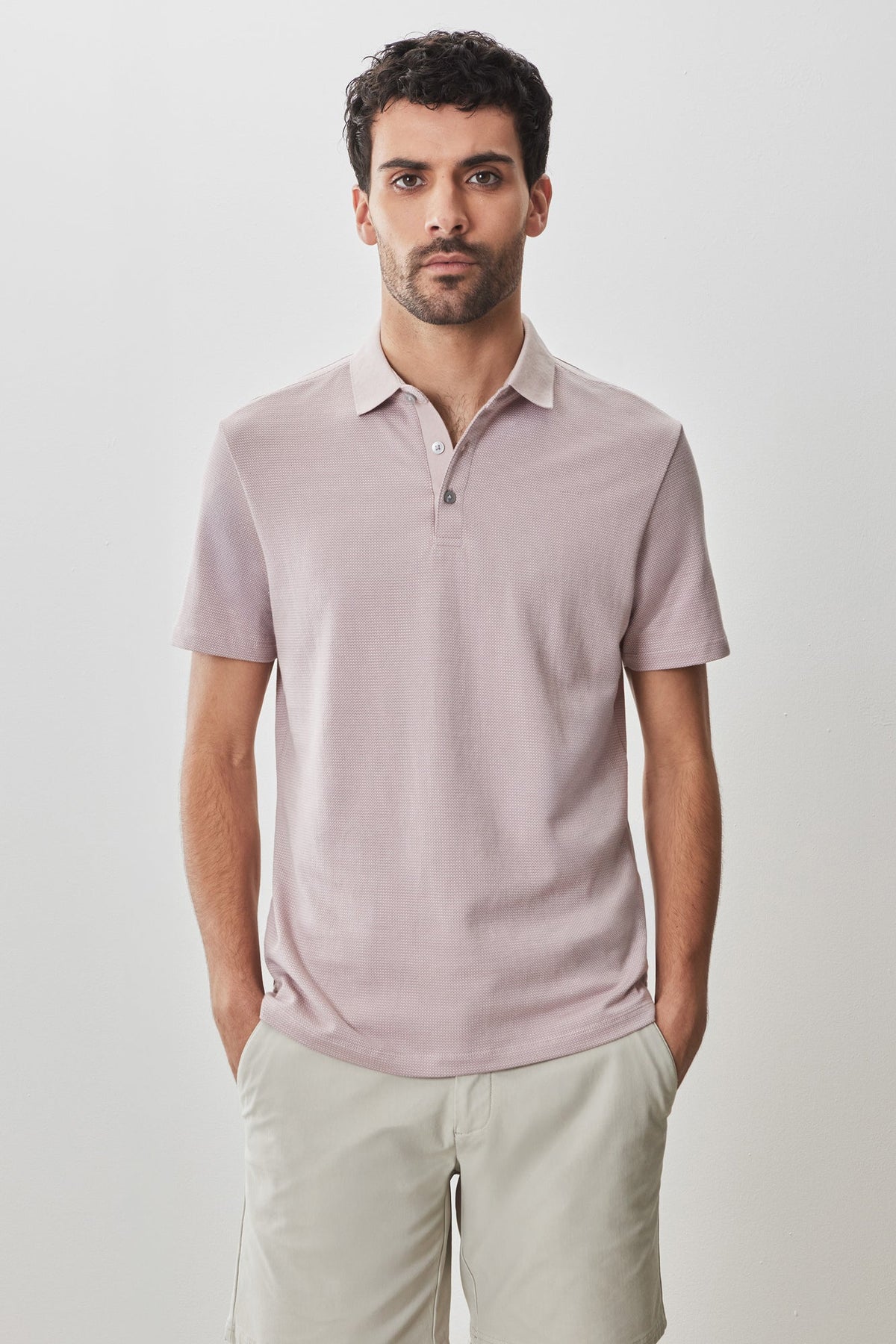 Polo pour homme par Robert Barakett | Modesto RB51125 Rose Clair | Machemise.ca, vêtements mode pour hommes