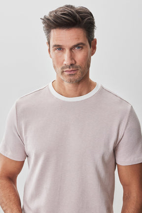T-shirt col rond pour homme par Robert Barakett | RB51126 Fitch Corail | Machemise.ca, vêtements mode pour hommes