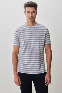 T-shirt col rond pour homme par Robert Barakett | RB51128 Hockney Bleu | Machemise.ca, vêtements mode pour hommes