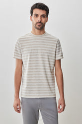 T-shirt col rond pour homme par Robert Barakett | RB51128 Hockney Beige | Machemise.ca, vêtements mode pour hommes