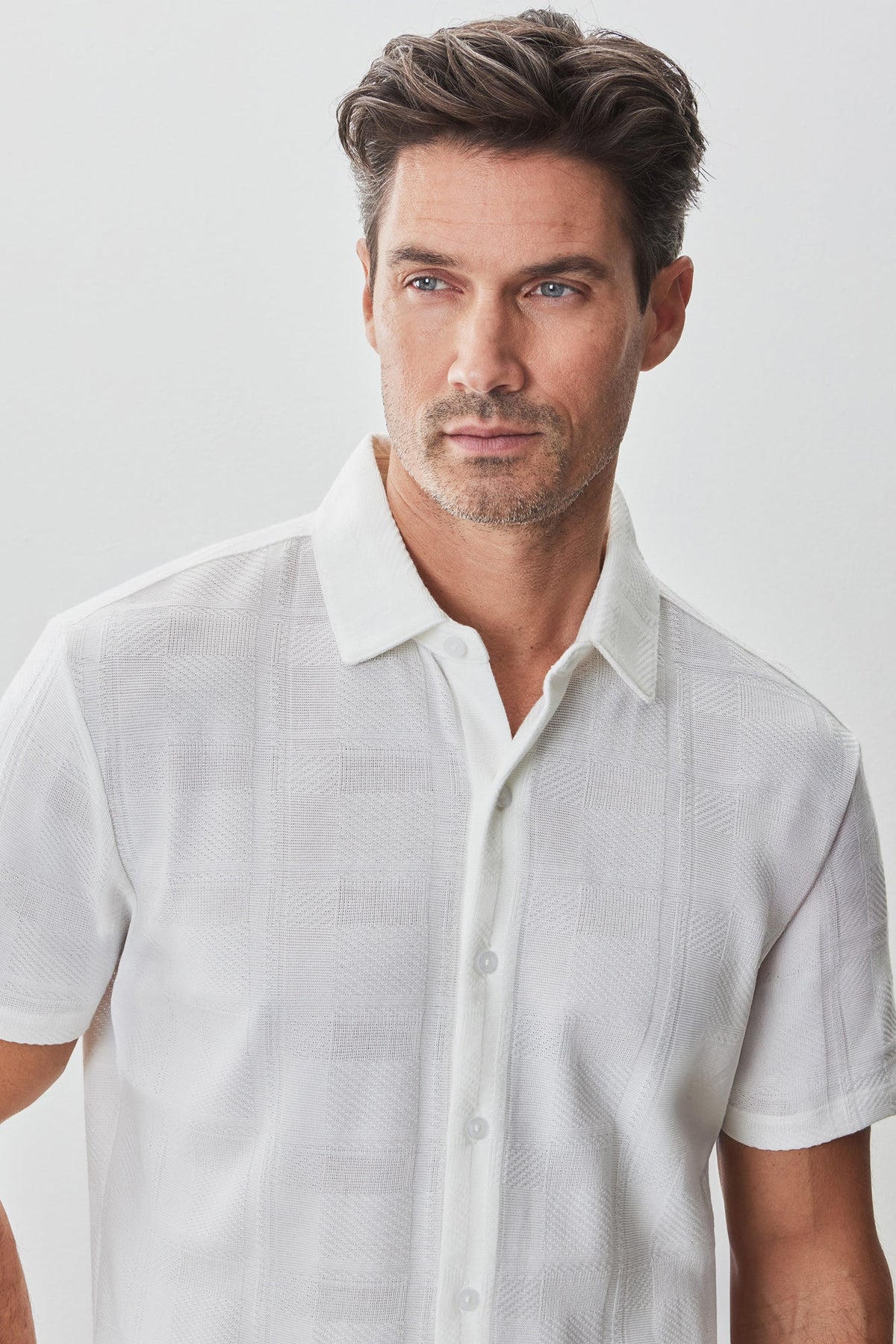 Chemise manches courtes pour homme par Robert Barakett | Copley RB51150 Blanc | Machemise.ca, vêtements mode pour hommes