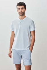 Pull Henley pour homme par Robert Barakett | RB51166 Tessio Bleu Clair | Machemise.ca, vêtements mode pour hommes