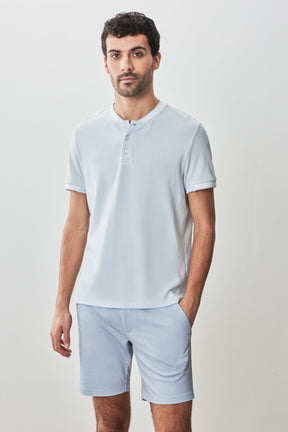 Pull Henley pour homme par Robert Barakett | RB51166 Tessio Bleu Clair | Machemise.ca, vêtements mode pour hommes