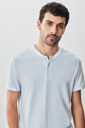 Pull Henley pour homme par Robert Barakett | RB51166 Tessio Bleu Clair | Machemise.ca, vêtements mode pour hommes