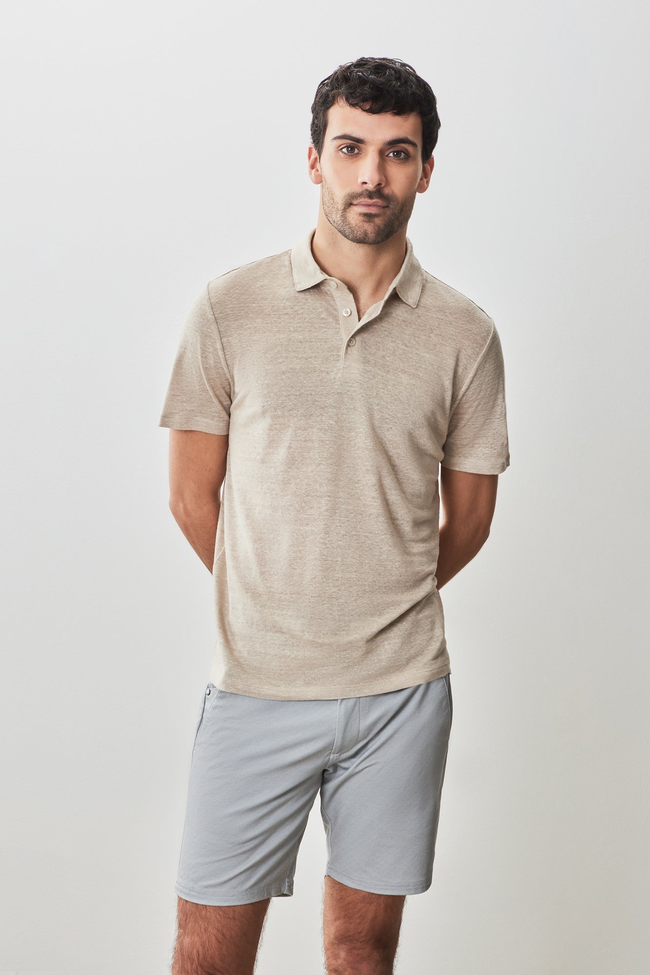 Polo pour homme par Robert Barakett | RB51171 Boyce Beige | Machemise.ca, vêtements mode pour hommes