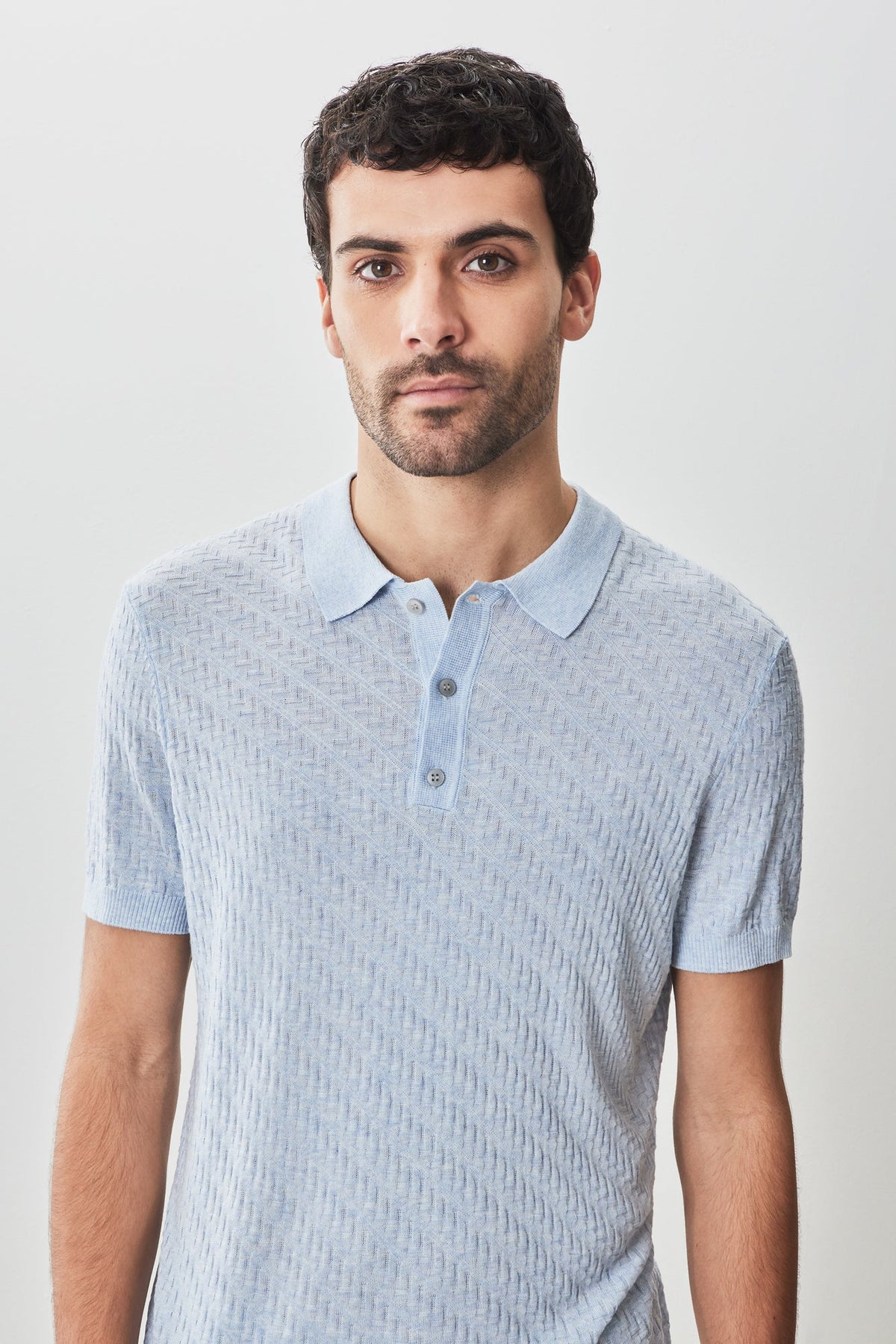 Polo pour homme par Robert Barakett | Skelling RB51204 Bleu Pâle | Machemise.ca, vêtements mode pour hommes