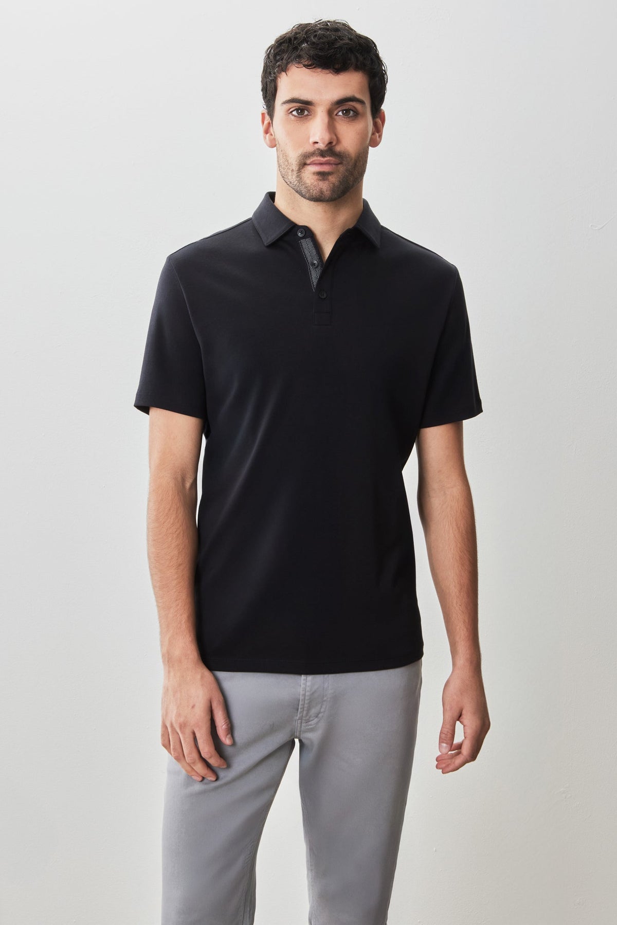 Polo "herringbone" pour homme par Robert Barakett | RB51236 Georgia Noir | Machemise.ca, vêtements mode pour hommes