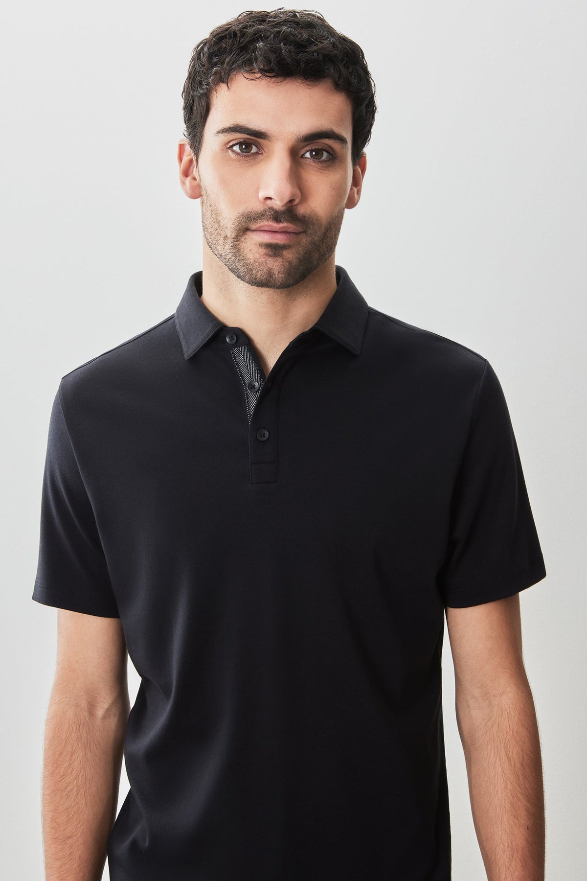 Polo "herringbone" pour homme par Robert Barakett | RB51236 Georgia Noir | Machemise.ca, vêtements mode pour hommes
