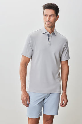 Polo "herringbone" pour homme par Robert Barakett | RB51236 Georgia Craie | Machemise.ca, vêtements mode pour hommes