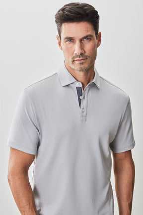 Polo "herringbone" pour homme par Robert Barakett | RB51236 Georgia Craie | Machemise.ca, vêtements mode pour hommes